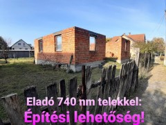  Eladó, építési telek, megkezdett, ház, ára:14.9 M Ft kód:202411055